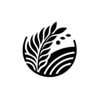 Minimalist wheat field and harvest vector