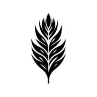 Monochromatic leaf silhouette on white background, art vector