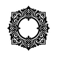 Ornate Black and White Frame Geometric , Elegant Illustration vector