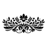 Elegant Black Floral Ornament , Seamless Pattern Element vector
