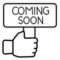 Coming Soon and construction concept in black line color vector