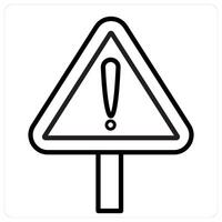 Alert and warning concept in black line color vector