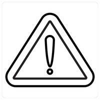 Warning and alert icon concept in black line color vector