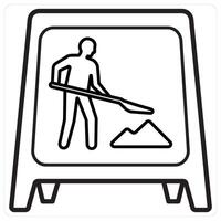 Work in Progress icon concept in black line color vector
