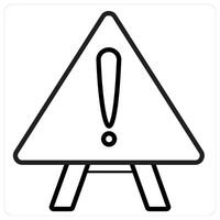 Alert Notice and warning icon concept in black line color vector