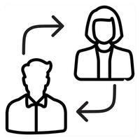 Duties Transfer concept in black line color vector