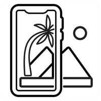 Augmented Reality and object icon concept in black line color vector