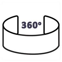 360 View and view icon concept in black line color vector