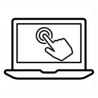 interactive design and internet icon concept in black line color vector