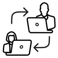 Communication and conversation concept in black line color vector