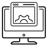 Interface and ui icon concept in black line color vector