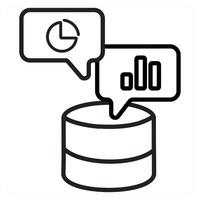 Data and analytics icon concept in black line color vector