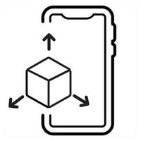 3D Display and virtual reality icon concept in black line color vector