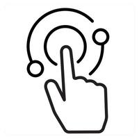 Interaction and user interaction concept in black line color vector