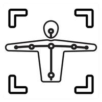 Motion Capture and movement icon concept in black line color vector