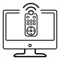 Control Devices and battery in black line color vector