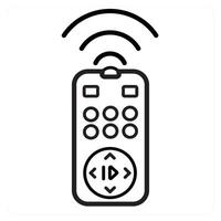 Remote access and signals icon concept in black line color vector