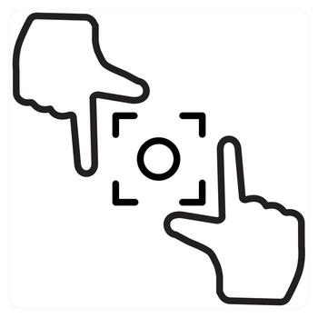 Scope and objective icon concept in black line color vector