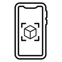 Virtual Presentation and creation icon concept in black line color vector