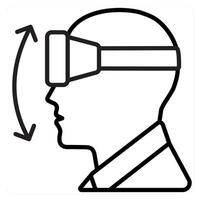 Vr Movements and virtual reality icon concept in black line color vector