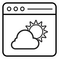 Gallery and forecast icon concept in black line color vector