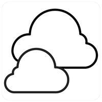 Cloud and weather icon in black line color vector