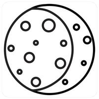 Solar Eclipse and quarter icon concept in black line color vector