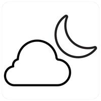 Night and weather icon concept in black line color vector