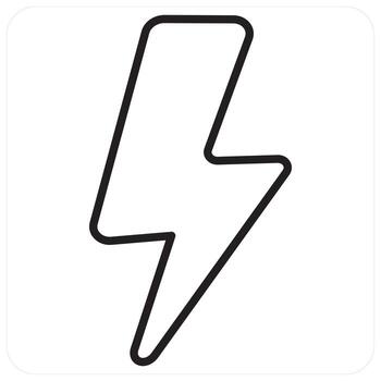 relámpago y trueno icono concepto en negro línea color vector