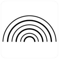 Rainbow concept in black line color vector