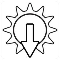 Sunset and sundown icon concept in black line color vector
