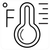 Fahrenheit icon concept in black line color vector