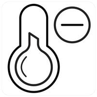 Cold Temperature and thermoter icon concept in black line color vector
