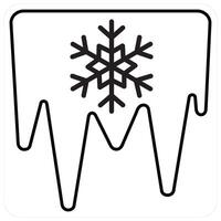 Cold Ice and snowball icon concept in black line color vector