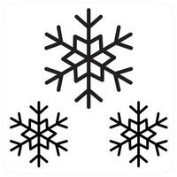 Snow and weather icon concept in black line color vector