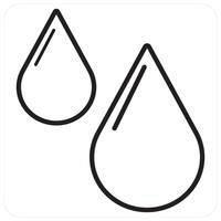 Rain Drops and weather icon concept in black line color vector