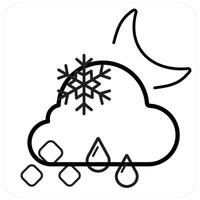 Snowfall and weather concept in black line color vector