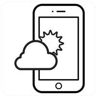 Weather Forecast and forecast icon concept in black line color vector