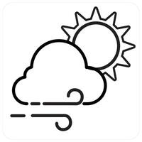 Wind icon concept in black line color vector