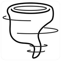 Hurricane and tornado icon concept in black line color vector