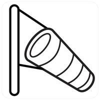 Telescope icon in black line color vector