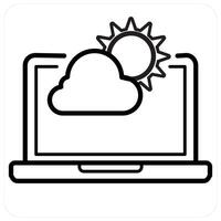 Weather Forecast and weather icon concept in black line color vector