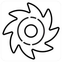 Cyclone and thunder icon concept in black line color vector