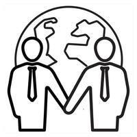 Partnership and deal concept in black line color vector