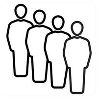 Group icon concept in black line color vector