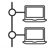 Cloud Network icon concept in black line color vector