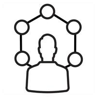 Network and connection icon concept in black line color vector