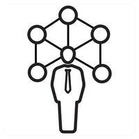 Network in black line color vector