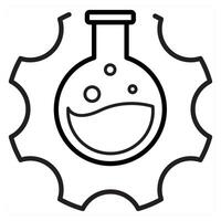 Research concept in black line color vector