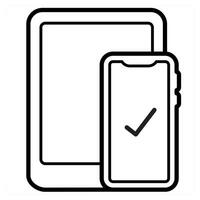 Responsive icon concept in black line color vector